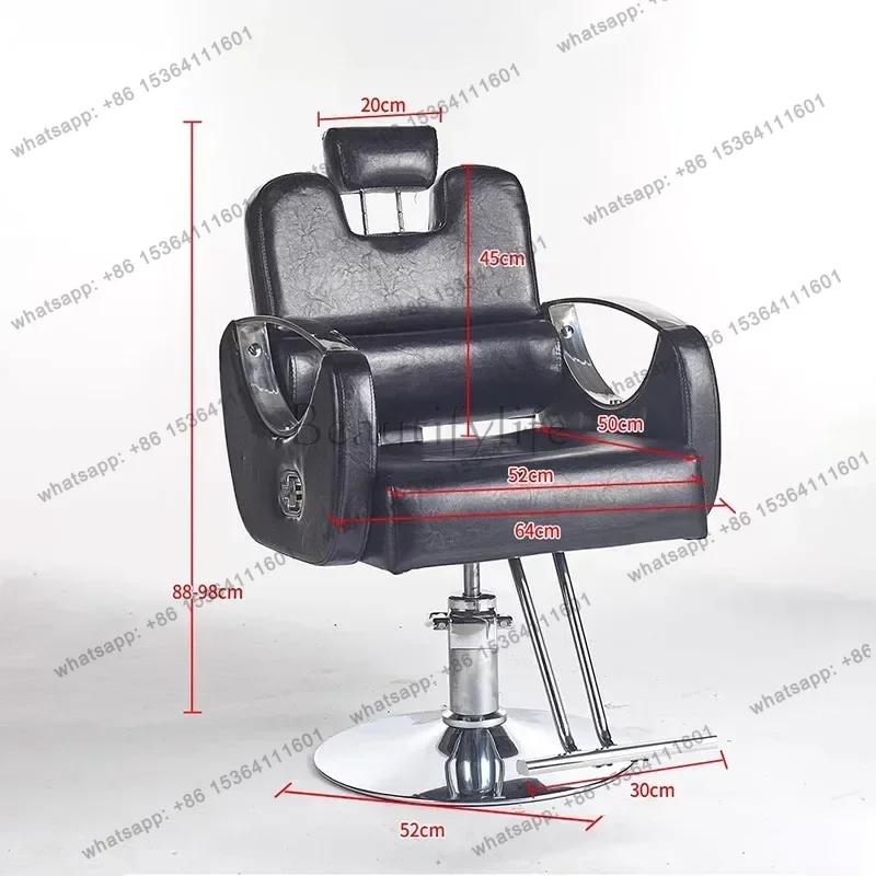 Men Folding Barber Chair Modern Salon Classic Nordic Aesthetic Chair Swivel Armrest Comfortable Cushion Cadeira Furniture