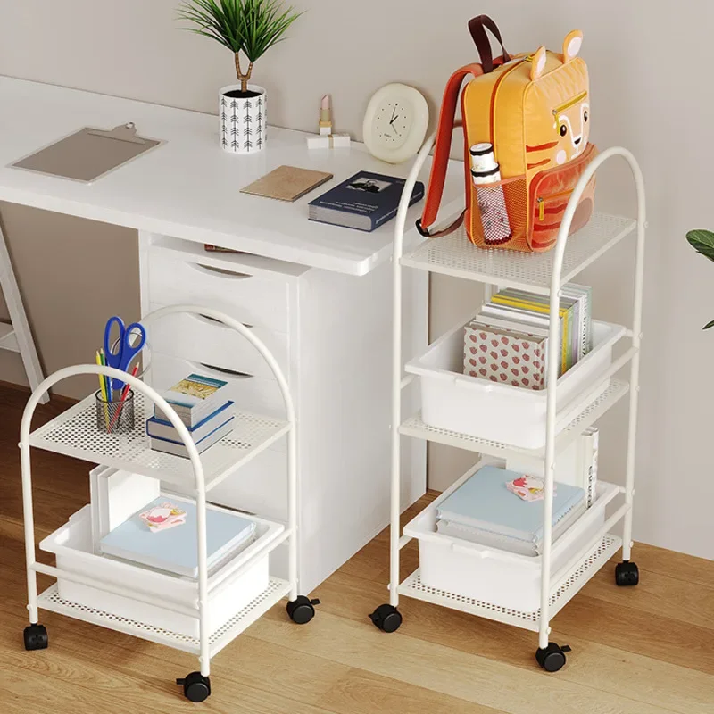 

Simple Multi-layer School Bag Shelves Furniture Can Move Book Shelf Multi-functional Living Room Bathroom Debris Storage Rack