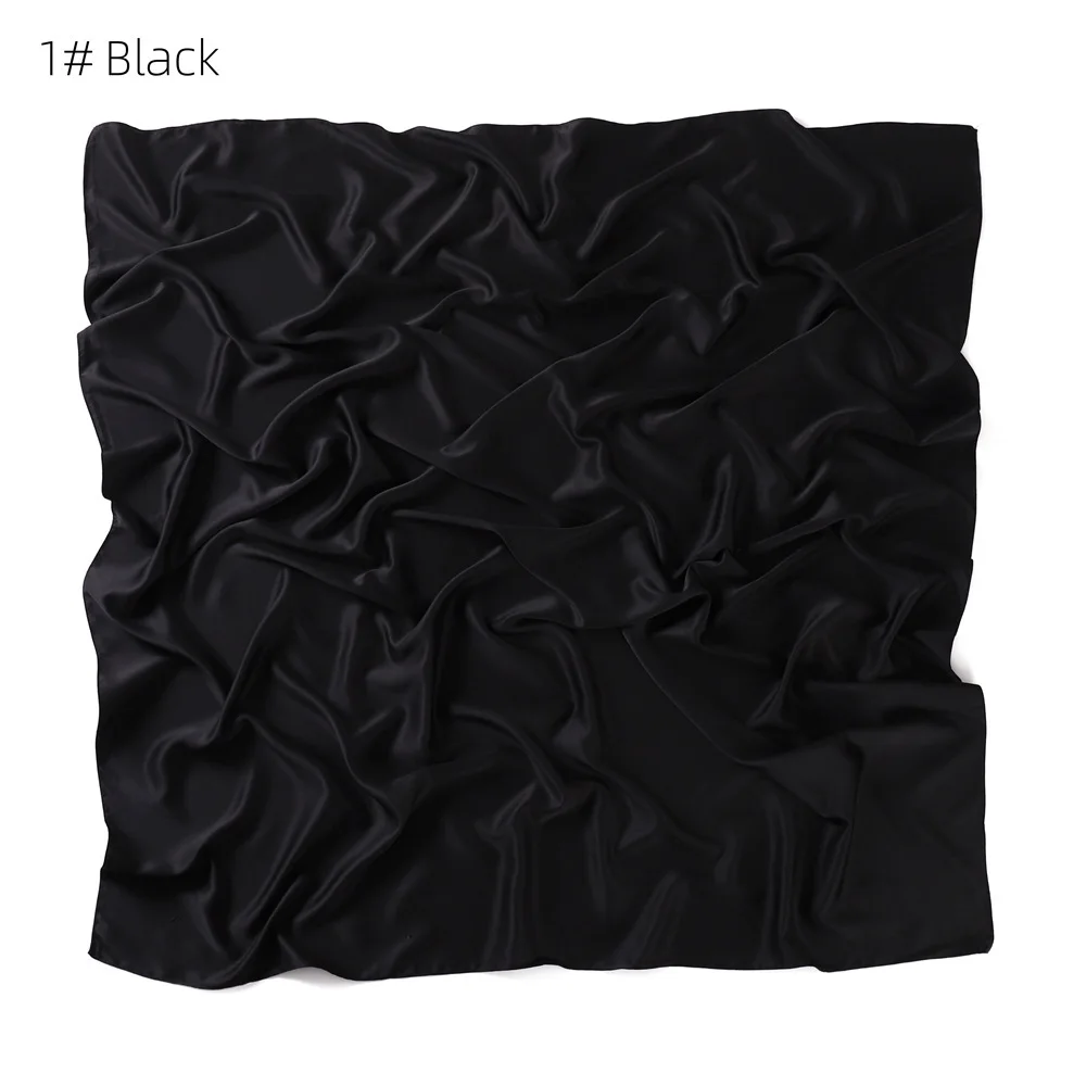 2026New الحرير التقليد الساتان 110 منشفة مربعة كبيرة الحجم، ماليزيا وإندونيسيا بلون الحجاب المرأة بقعة #6