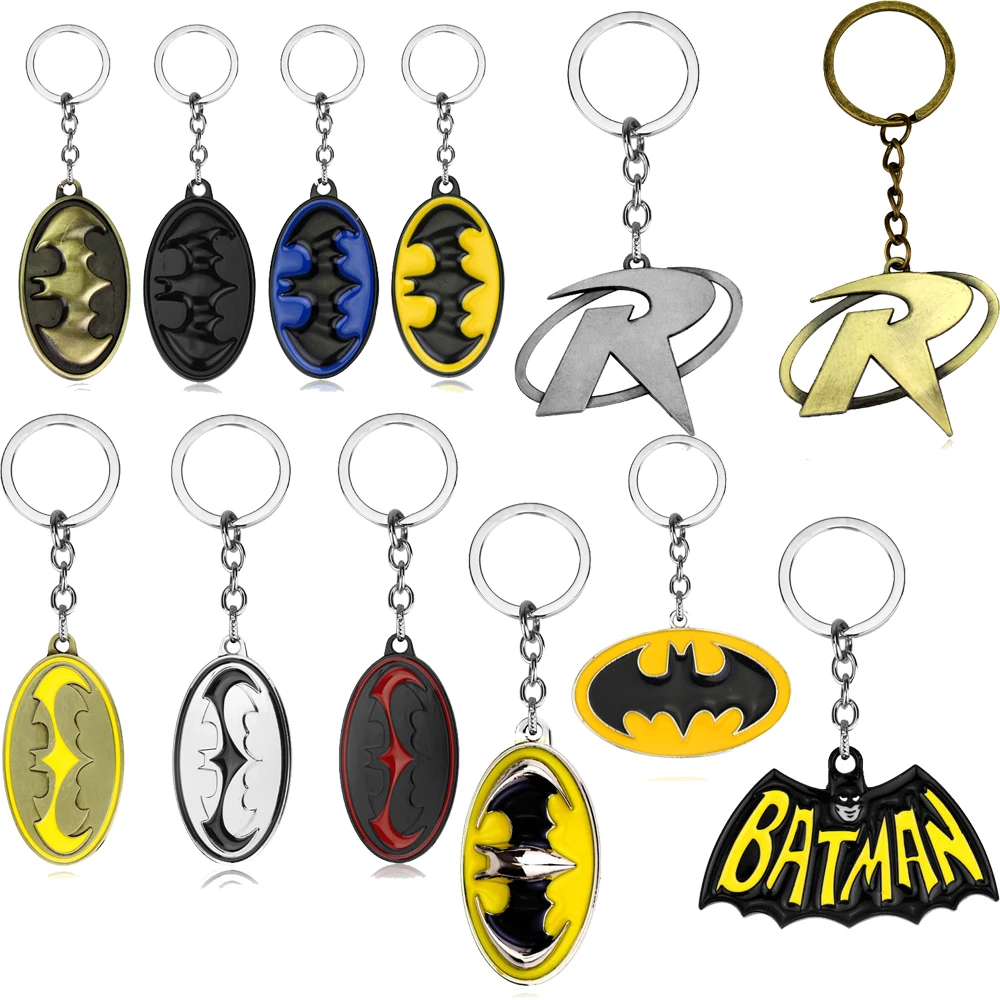 Movie Batman Keychain Metal Model Car Key Pendant Keyrings Accessories Charms For Students Bag Gifts