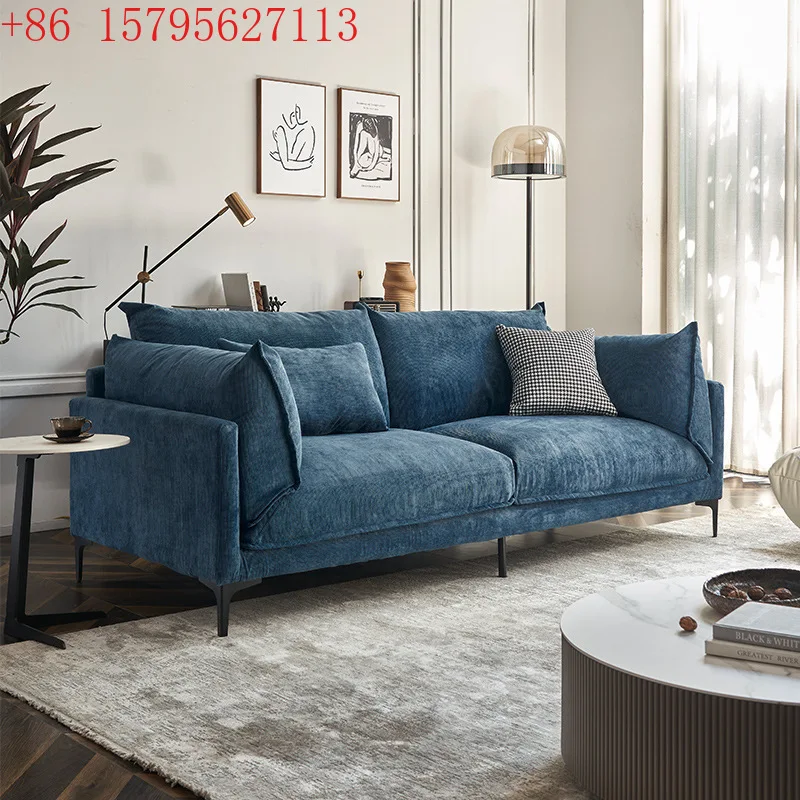 

Диван из вельветовой ткани для гостиной, для небольшой квартиры, современный, простой, прямой, на три человека.