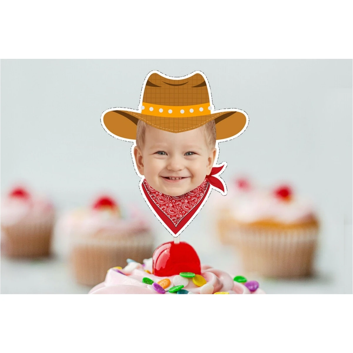 12pcs COWBOY Cupcake Topper (DIGITAL FILE) , Printable CupcakeTopper, Personalised Cupcake topper, Funny Cupcake Topper