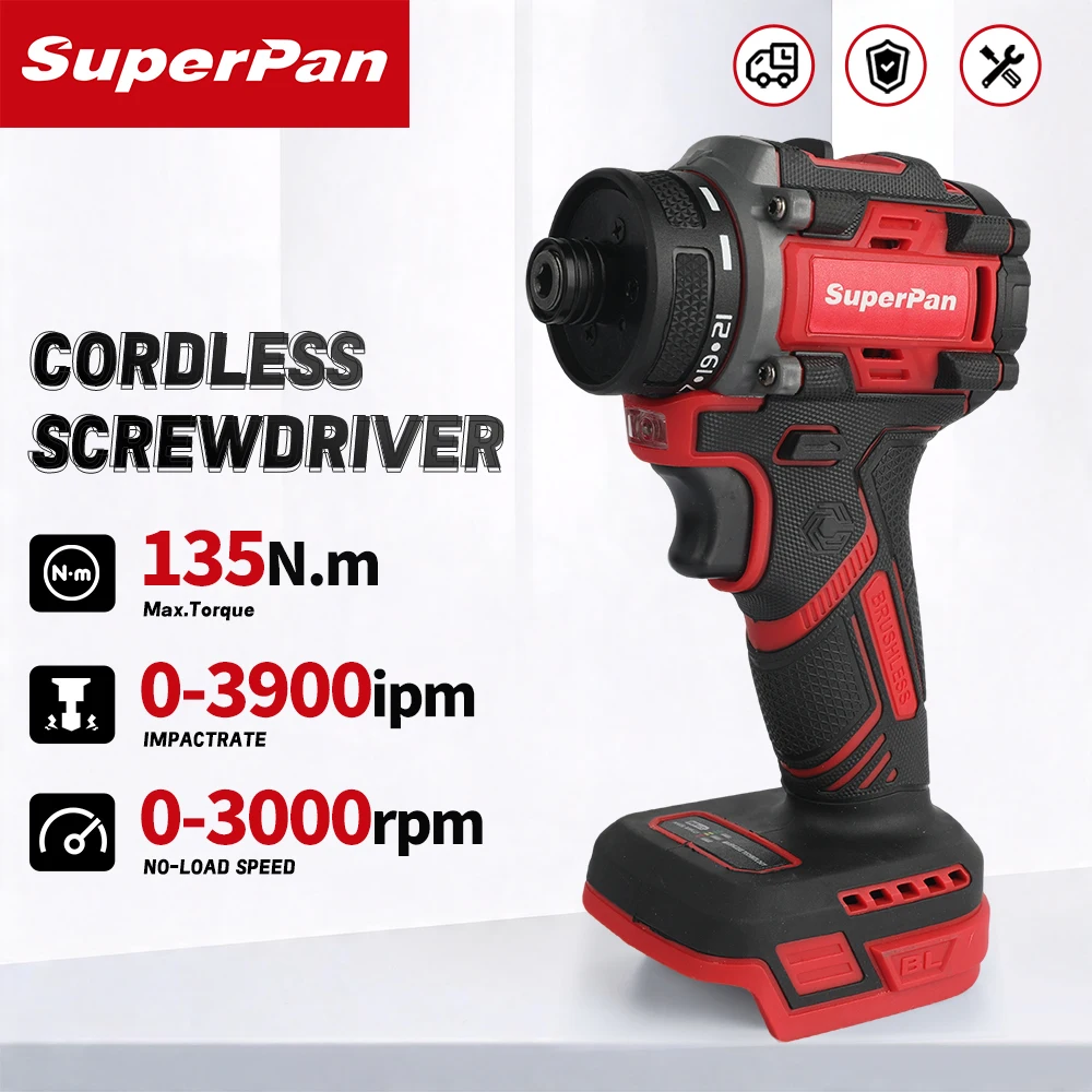 

Cordless Impact Driver Kit, 20V Brushless, for Wood, Metal, Plastic Screwdriving, Bare Unit