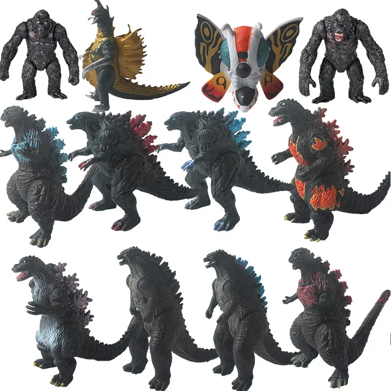2024 New Godzilla VS King Kong Action Anime Figurie Large Godzilla King Ghidorah Soft Glue Monster Doll Model Ornaments Toys