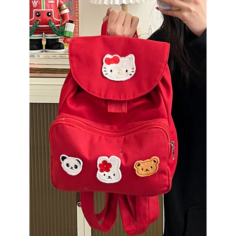 Школьный ранец Sanrio с Hello Kitty, легкий вместительный рюкзак с мультипликационным рисунком для студентов