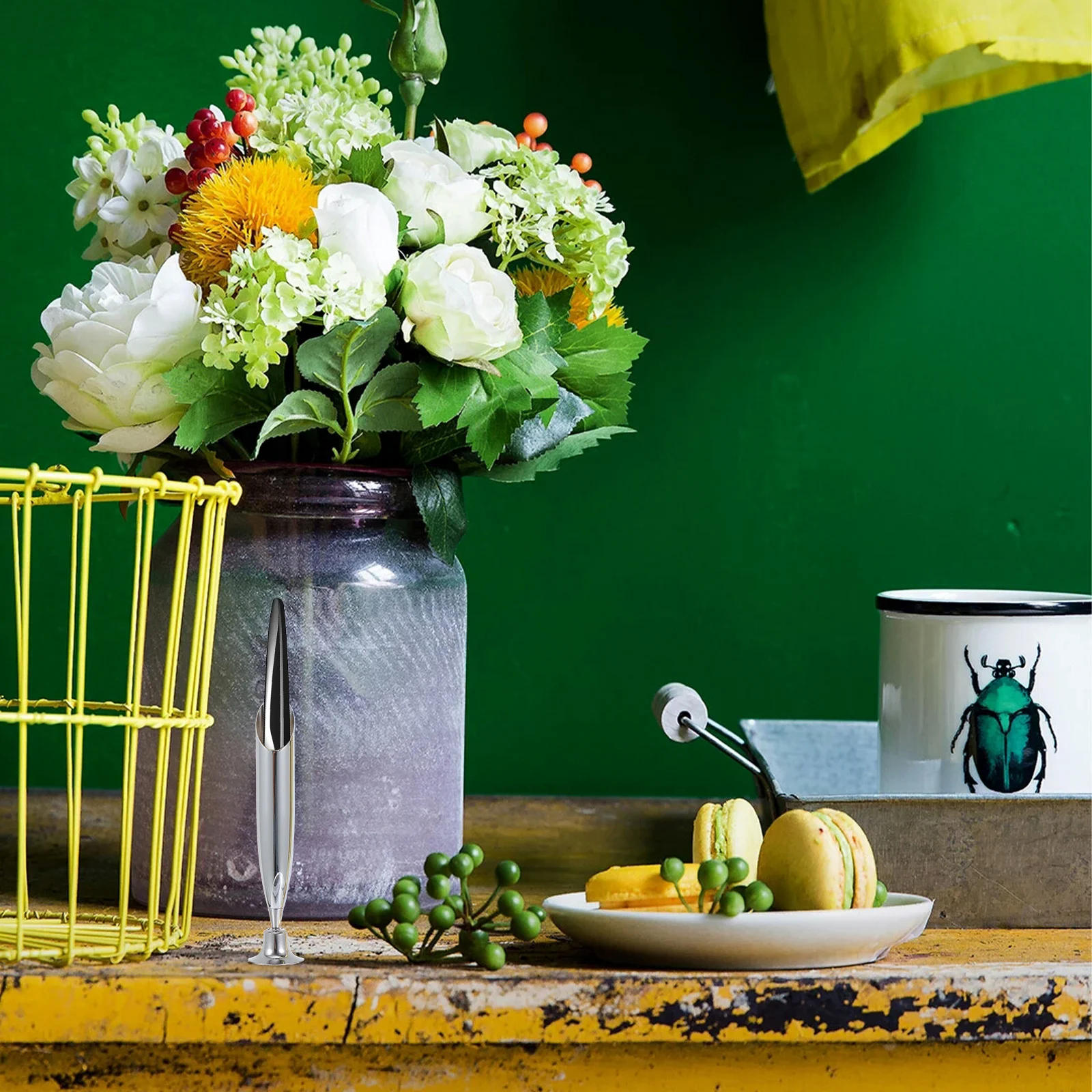 2 قطعة حامل تخزين سطح المكتب إدراج مقبس ثابت ل قلم حبر الريشة حامل معدني منظم إبداعي ريترو الفولاذ المقاوم للصدأ