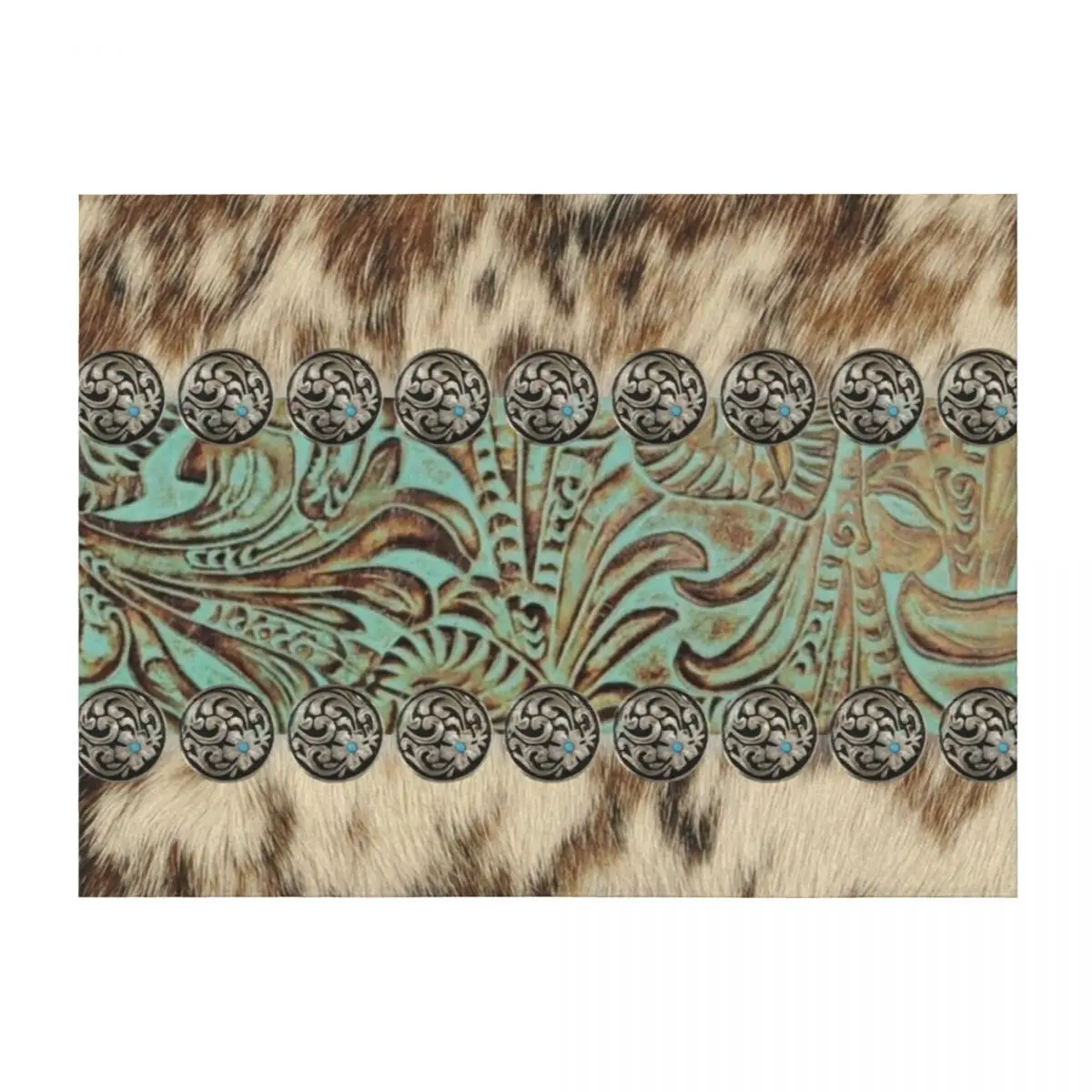 

Rustic brown beige teal western country cowboy fashion Throw Blanket Fashion Sofas Nap Multi-Purpose Blankets