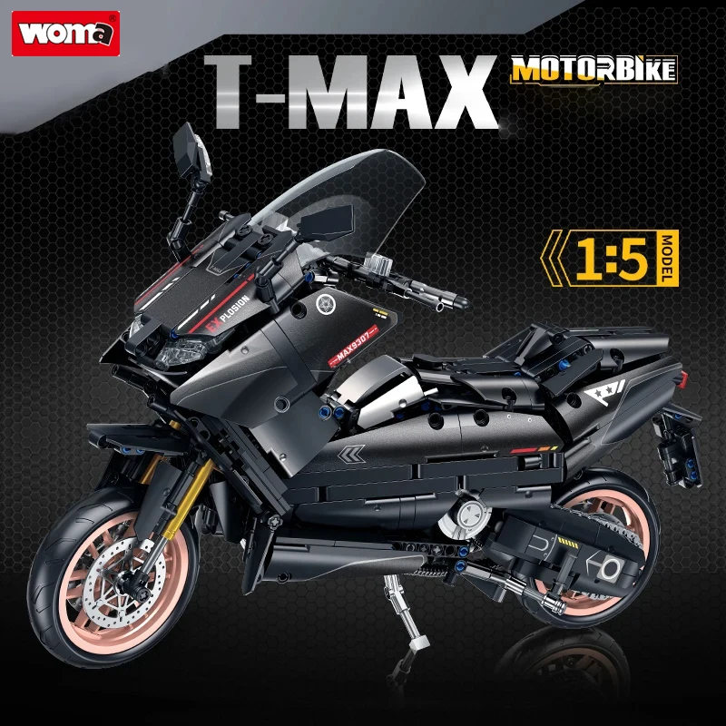 

Woma Brand Building Block Toys Scooter Motorcycle Motorcycle Model Children's Educational Assembled Boy's Birthday Gifts