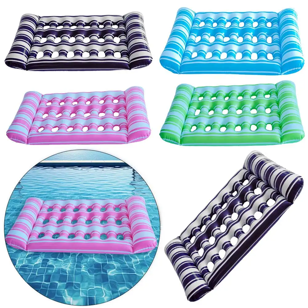 1Pc Inflatable Floating Bed Portable Floating Lounger Air Mattress Foldable Swimming Pool Air Mattress Outdoor Swimming Toys