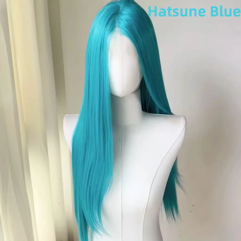 Lichtroze Pruik voor Vrouwen 13x4 Lace Front Pruik 26 inch Lange Rechte Synthetische Pruiken Zachte Natuurlijke hittebestendige Vezel Cosplay Pruik