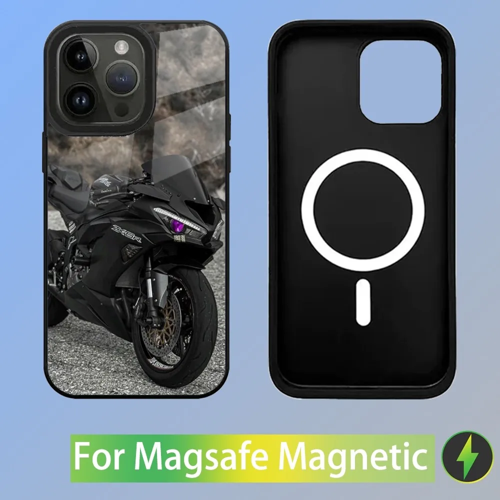 Motorcycles ZX6R 24R Phone Case For iPhone 15,14,13,12,11,Plus,Pro,Max Mini Magsafe Magnetic Wireless Charging