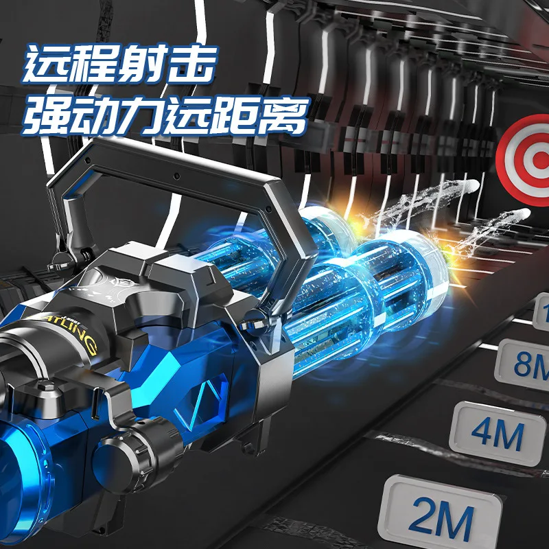 Spitfire Dual Tube Gatling Water Gun Large Capacity Rotating High-pressure Powerful Long-range Electric Continuous Barbecue