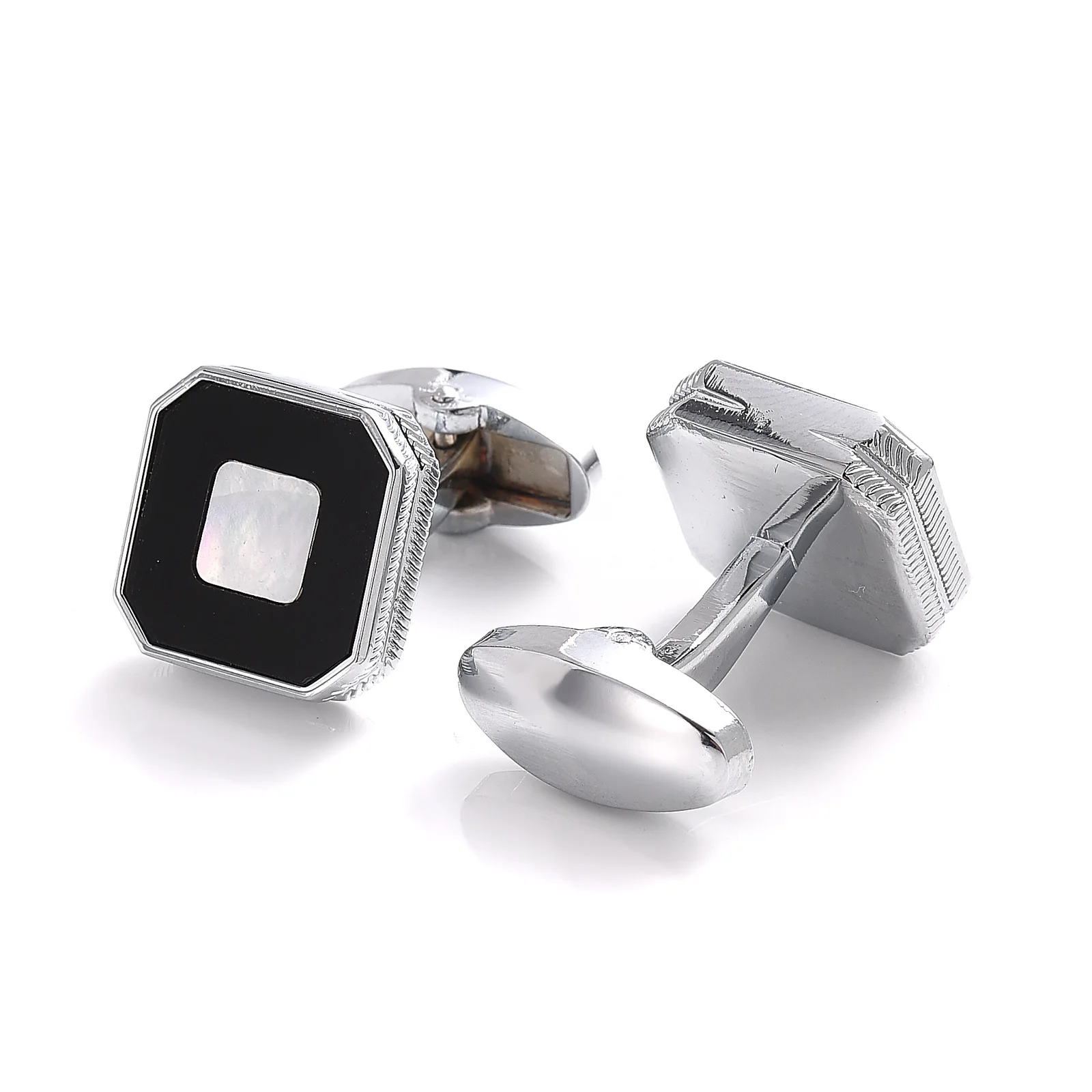 High Quality Round Square Shell Cufflink Mens Wedding Gifts Metal Luxury Cuff Links Buttons Men French Suit Jewelry Father Gifts