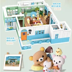 Anime Rilakkuma Building Blocks Cartoon DIY Miniature Furnitures Blocks Architecture Micro Assemble Bricks Toys Kid Girl Gift