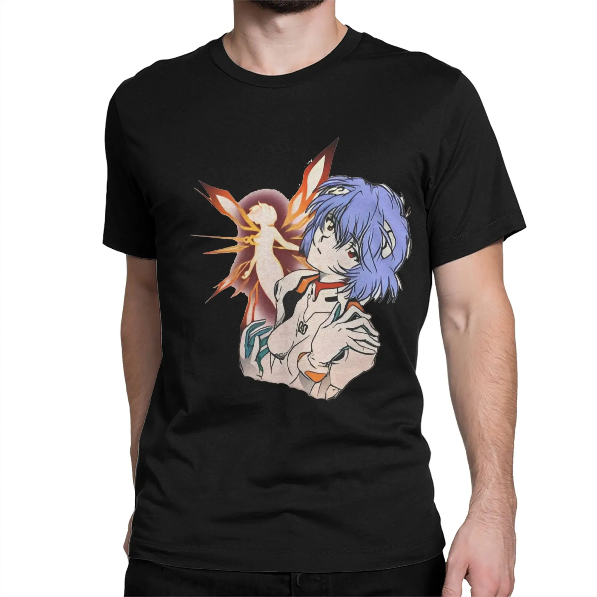 Ayanami for Men Women T Shirt Neon Genesis EVA Anime Comic Fashion Tee Shirt Short Sleeve T-Shirt Pure Cotton Summer Clothing