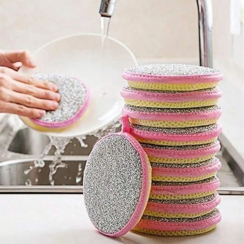 

5-piece double-sided cleaning brush set, stainless steel sponge dishwashing brush, dishwashing tools