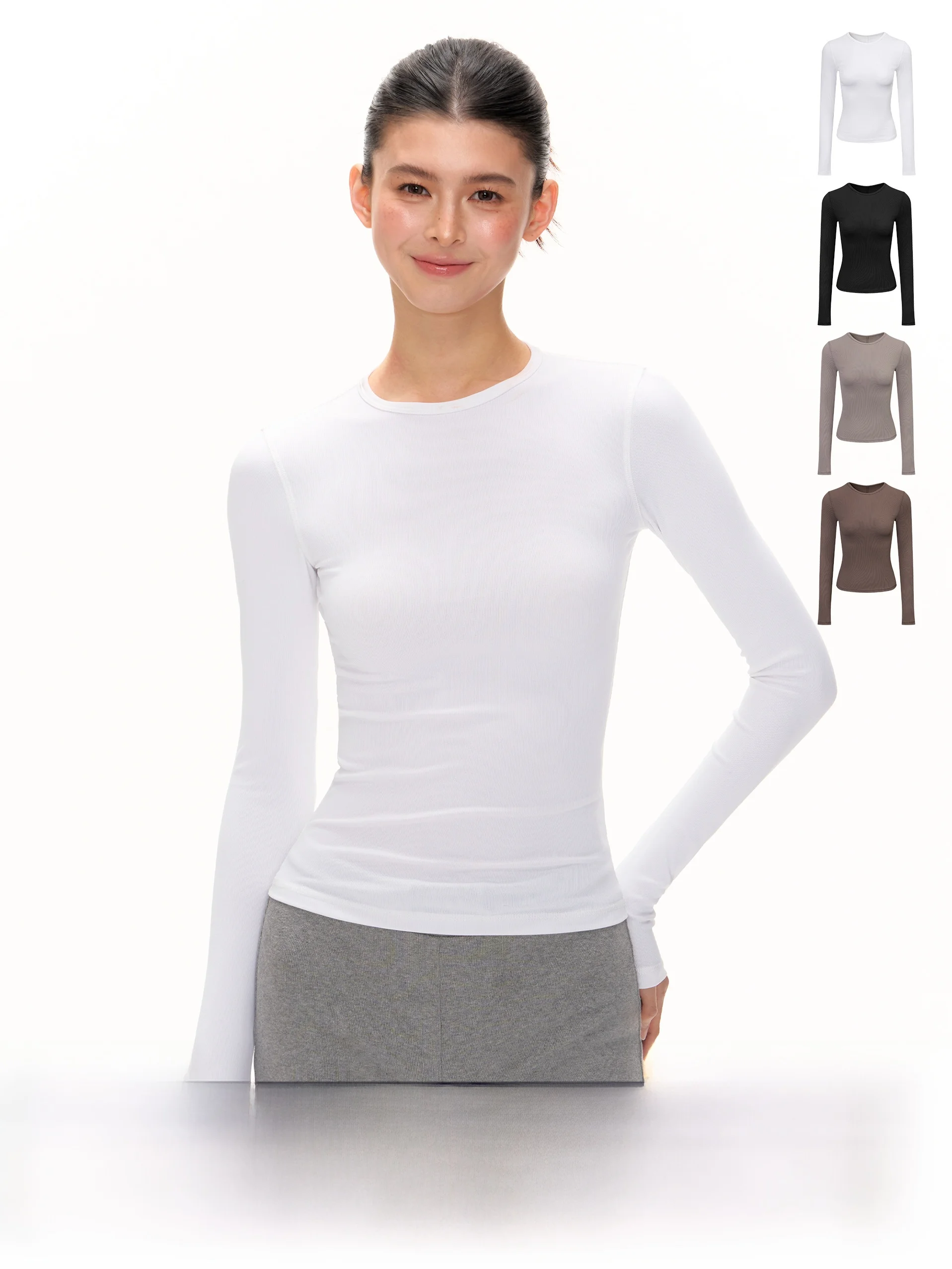 

Белая футболка Ariseism в американском стиле ретро Long Sve, женская облегающая футболка Street Sle, однотонная нейлоновая ткань, осеннее новое поступление