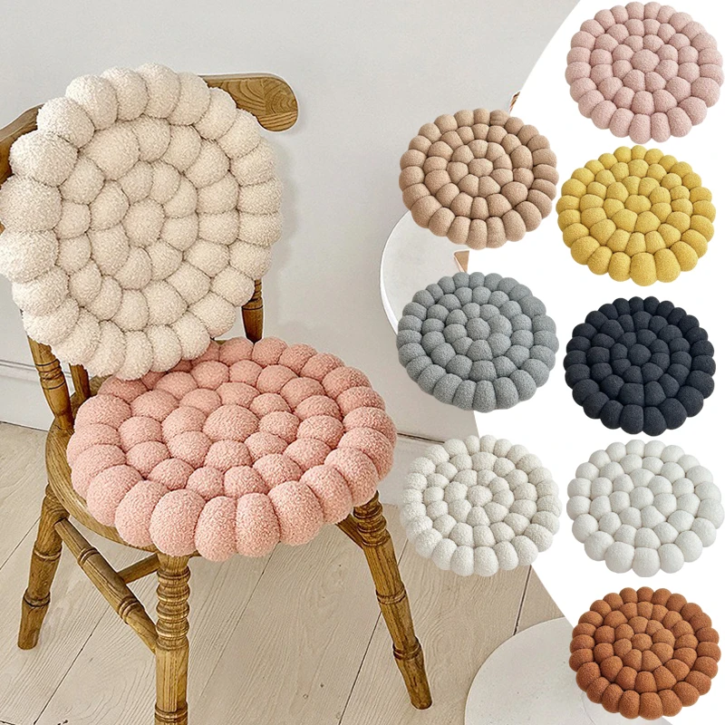 

New 1pc Handwoven Round Cushion Pad/seat Cushion Japanese Tatami & Chair Cushion Durable Polyester Blend for Living Room 등받이 쿠션