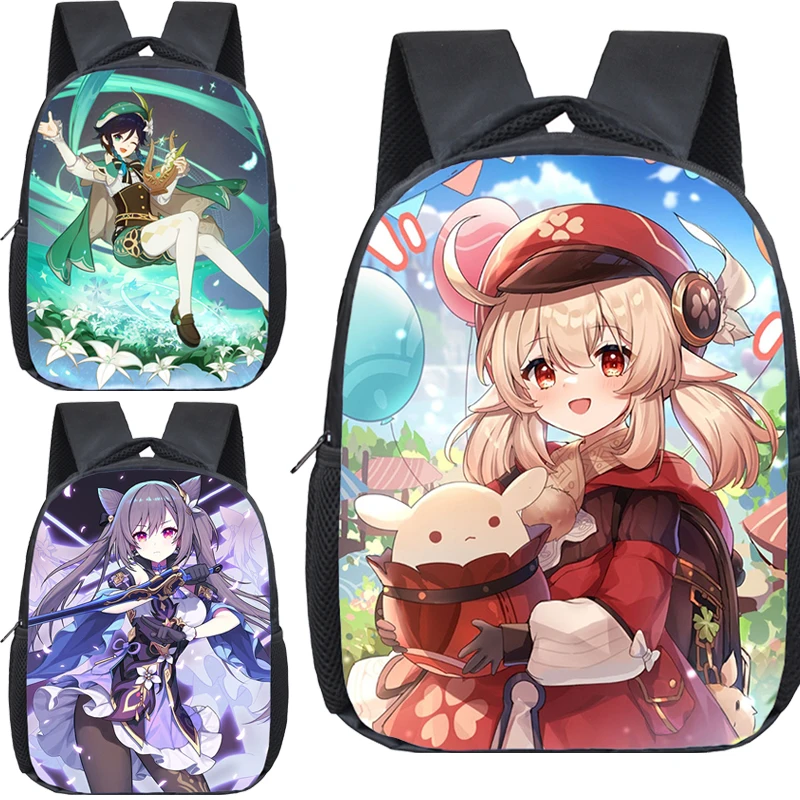 

Hot Game Genshin Impact Print School Bags Boys Girls Kawaii Cartoon Kindergarten Schoolbag Kids Orthopedic Backpacks 4-13 Year