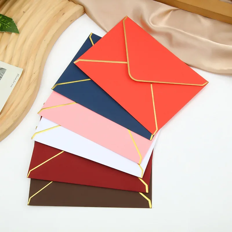 50pcs Envelopes for Invitations Postcards Gift Message 15.7x10.7cm 150g Paper Wedding Business Letters Stationery Storage Bag