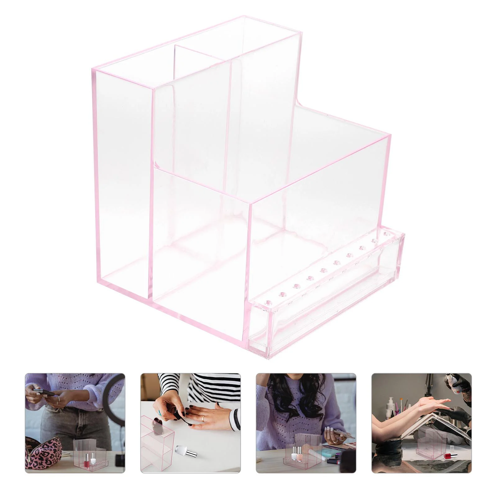 Support de rangement pour broyeur, organisateur d'ongles, support de polisseuse de manucure, outils pour présentoir, fourniture de Salon de meulage en plastique