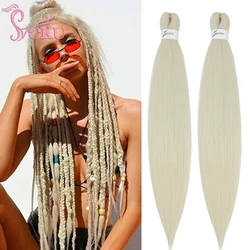 SOKU – Extensions de tresses synthétiques blondes ombrées, 24 pouces, Crochet torsadé, Yaki lisse, bricolage, tresses pré-étirées, facile à tresser