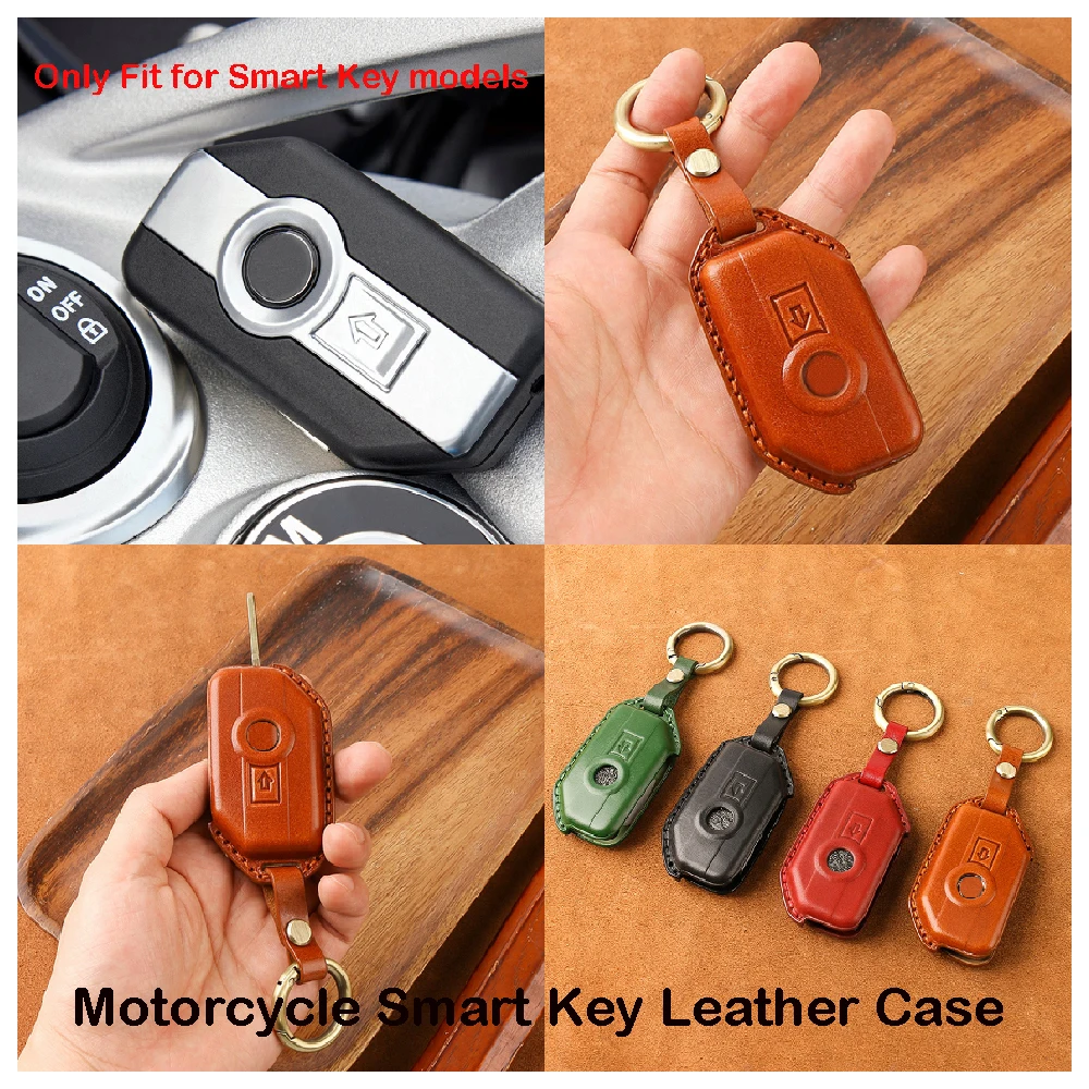 Fits for BMW K1600 GT GTL GA R1250GS ADV R1250 LC R1200 GS RT RS R 2016-2024 Motorcycle Smart Remote Key Leather Case Cover