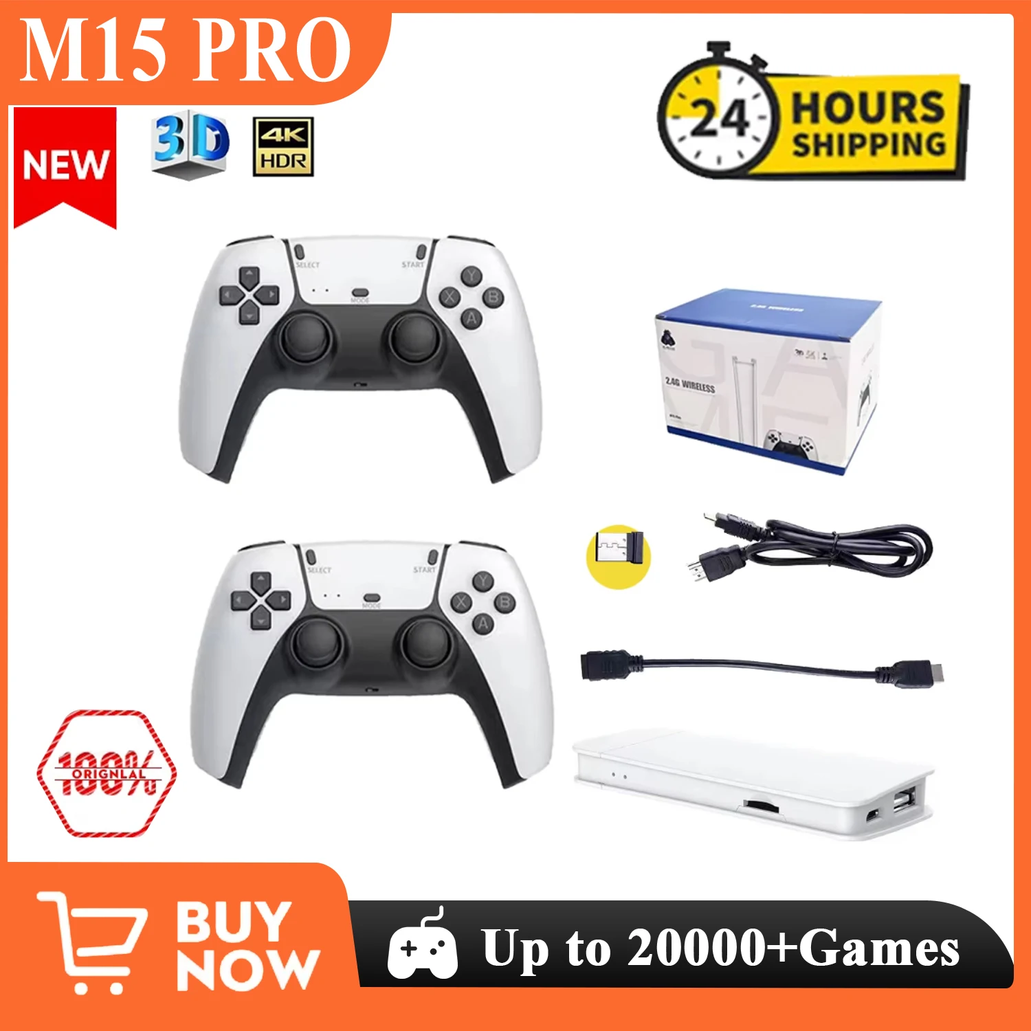 

M15 Pro Game Stick Mini Consola Retro 4K 19000+ Games Video Games HD TV Gaming Player Wireless Controller Video Game Console
