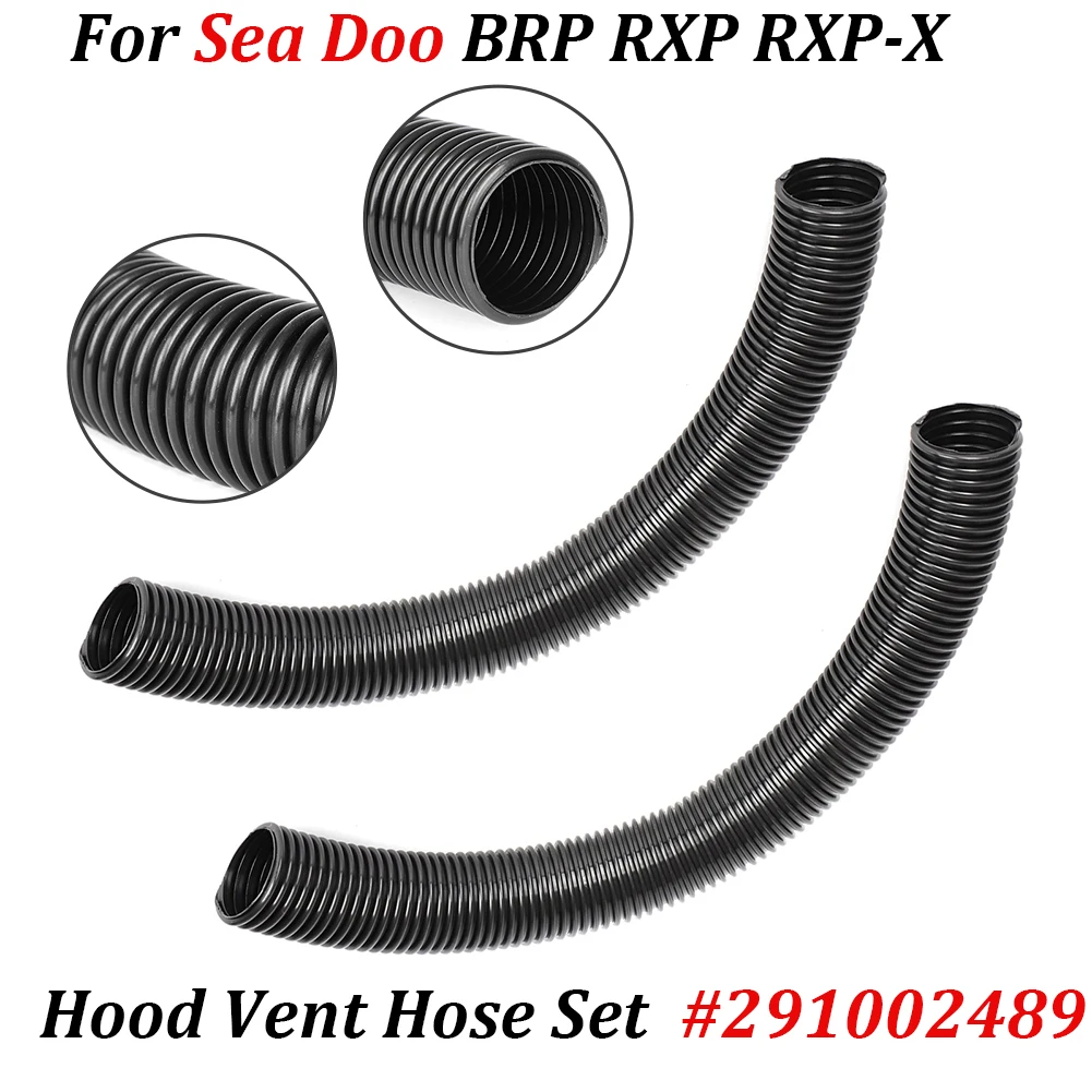 Black For SeaDoo Sea Doo BRP RXP RXP-X Hood Vent Hose Set Two Hoses #291002489