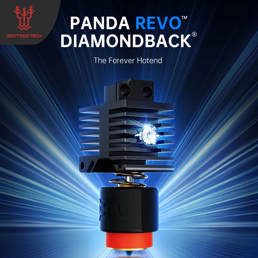 

BIGTREETECH Panda Revo Diamondback Hotend 0.4mm E3D Diamond Nozzle 60W Heater Durable Hotend for Bambu Lab P1P P1S X1C