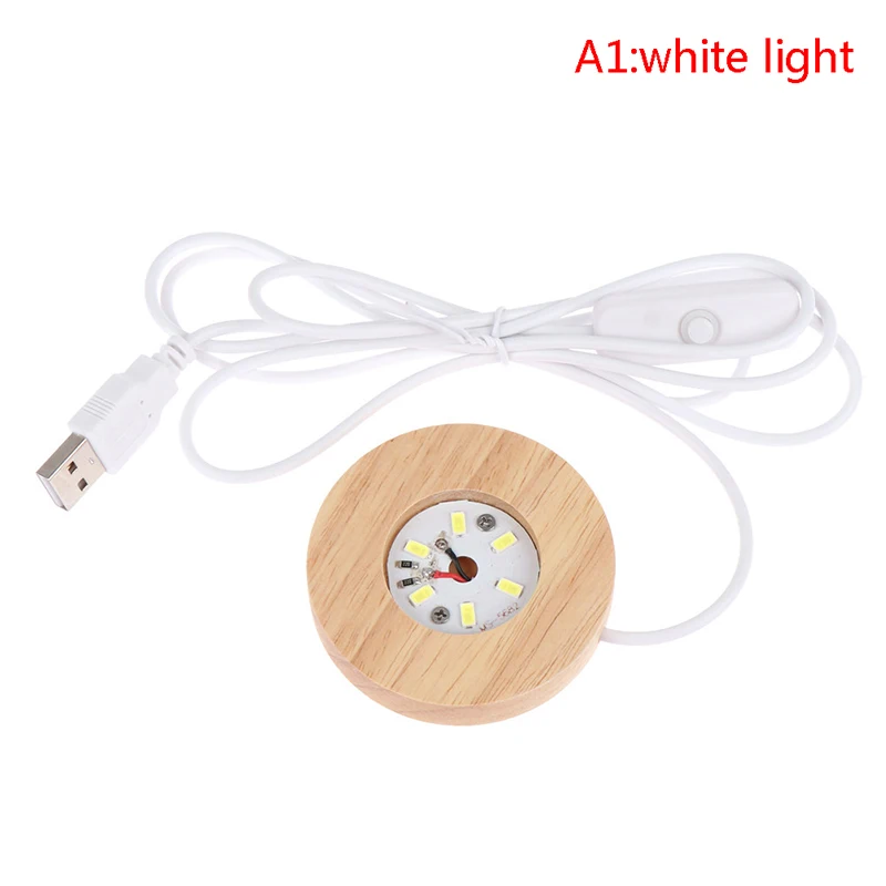 Wood Desktop Decorative Lights Light Base Night Light Wooden Led Usb Display Light Display Stand Lamp Holder Lamp Art Ornament