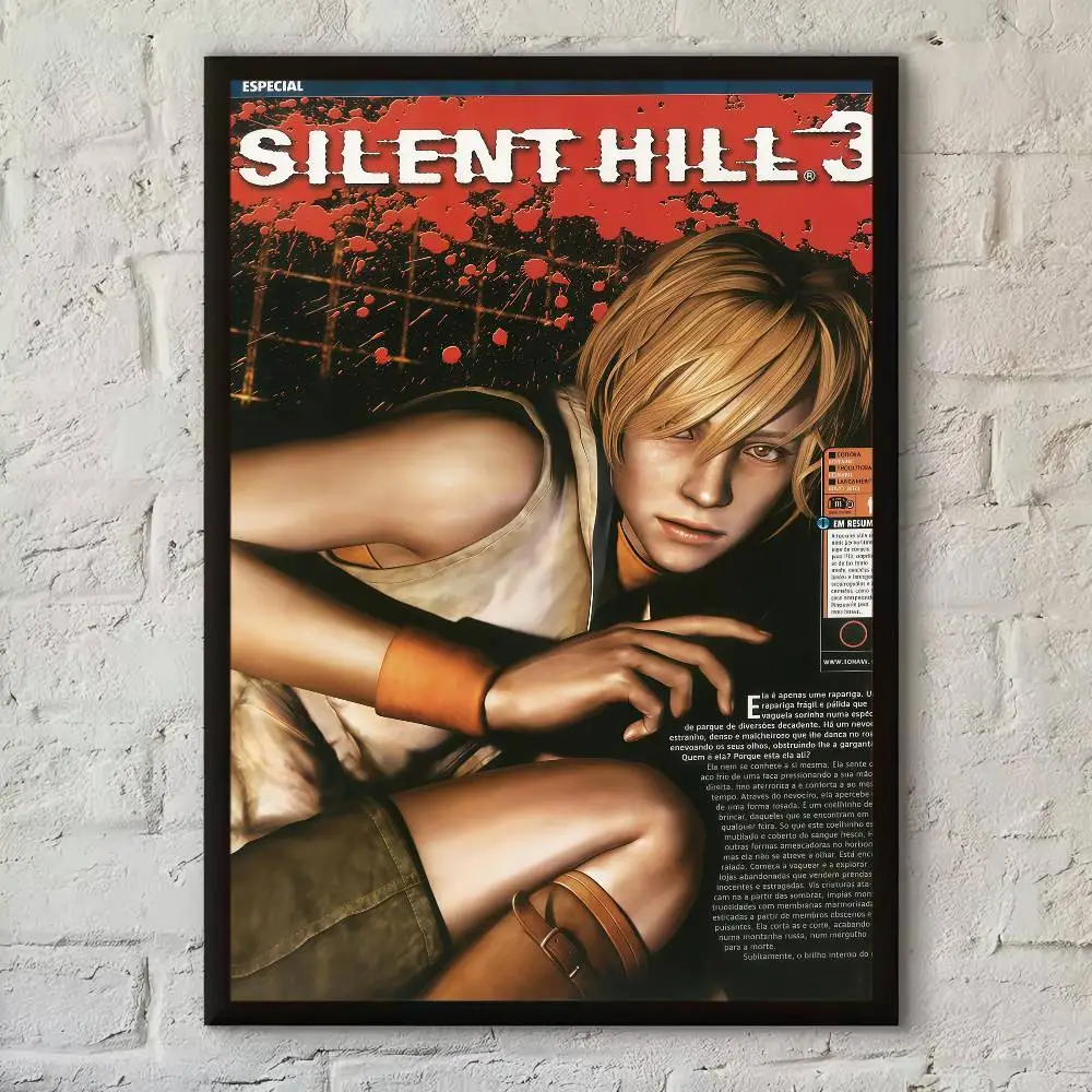 حار كلاسيكي سايلنت هيل 3 لعبة ذاتية اللصق ملصق فني ديكور اللوحة جدار الفن ورق الكرافت الأبيض ديكور المنزل #3