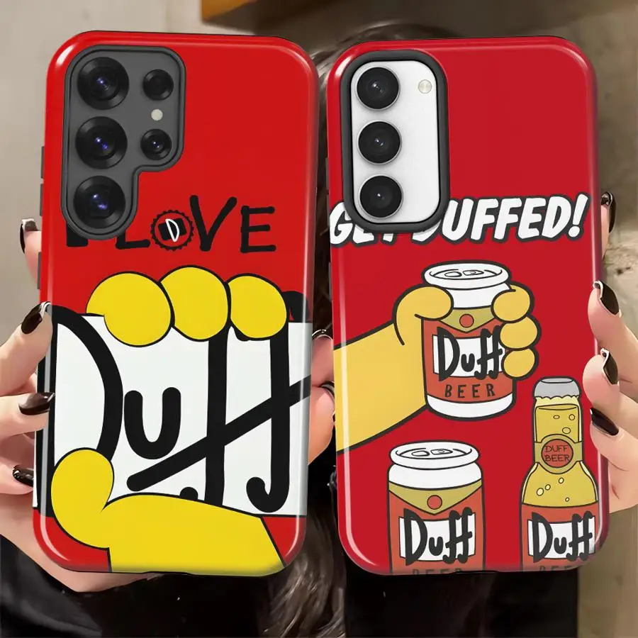 Funda para Teléfono Samsung Galaxy S26 S23Ultra S20 FE S24 Ultra A36 A26 A16 S23 S25Ultra A56, Carcasa Suave con Diseño de Los Simpson y Cerveza
