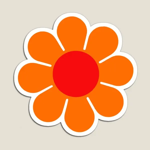 Orange Red Hippie Flower Daisy  Magnet for Fridge Organizer Stickers Funny Decor Kids Cute Baby Toy Refrigerator Children