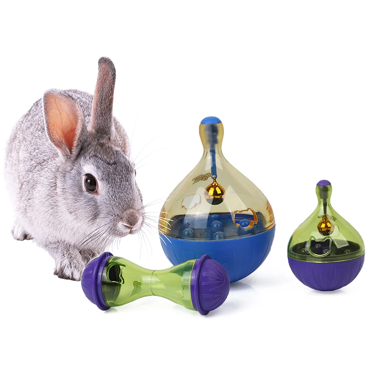 Pet Stress Relief Toys Rabbit Tumbler Leak Feeder Bunny Training Accessories Chinchilla Guinea Pig Feeding Food Dog Leaking Ball