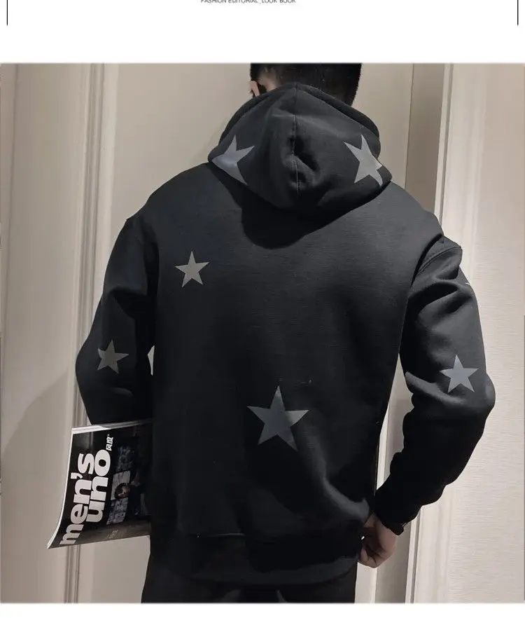 Hooded Hoodie Men\'s Korean Style Trend 2021 Spring and Autumn New Clothes on Top Winter Outfit Handsome Thick Coat Top