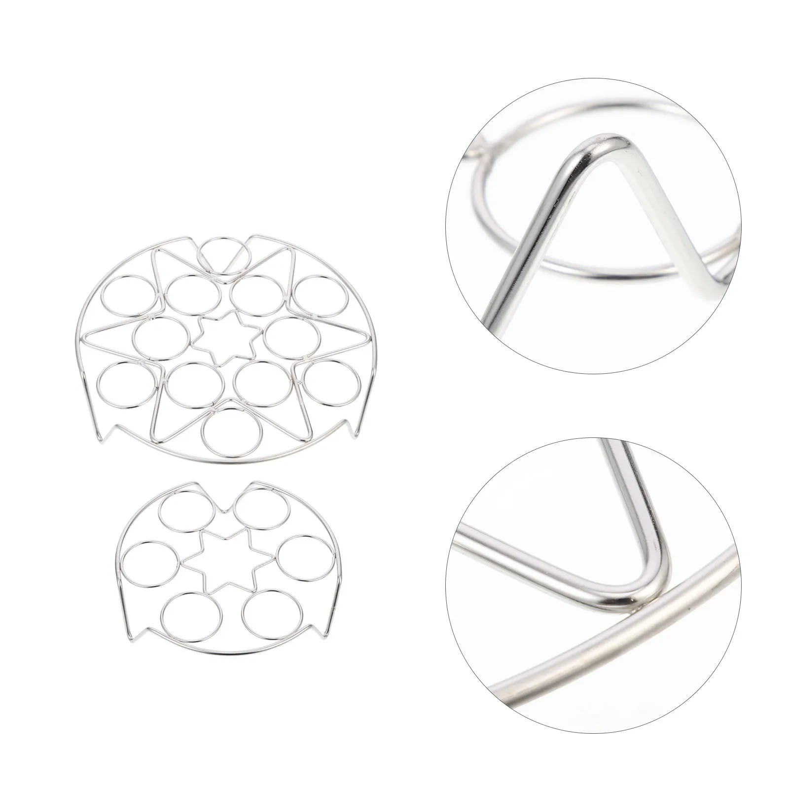 

2pcs Stainless Steel Steaming Tray Multi-Hole Rack For Pot Heat-Resistant Kitchen Steamer Household Egg Holder Steamer Rack For