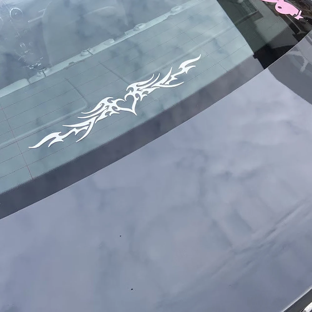 Fire Heart Wings Car Decor Stickers WindowsShield Die Cut Tuning Auto Bumper Decals Vinyl Accessories