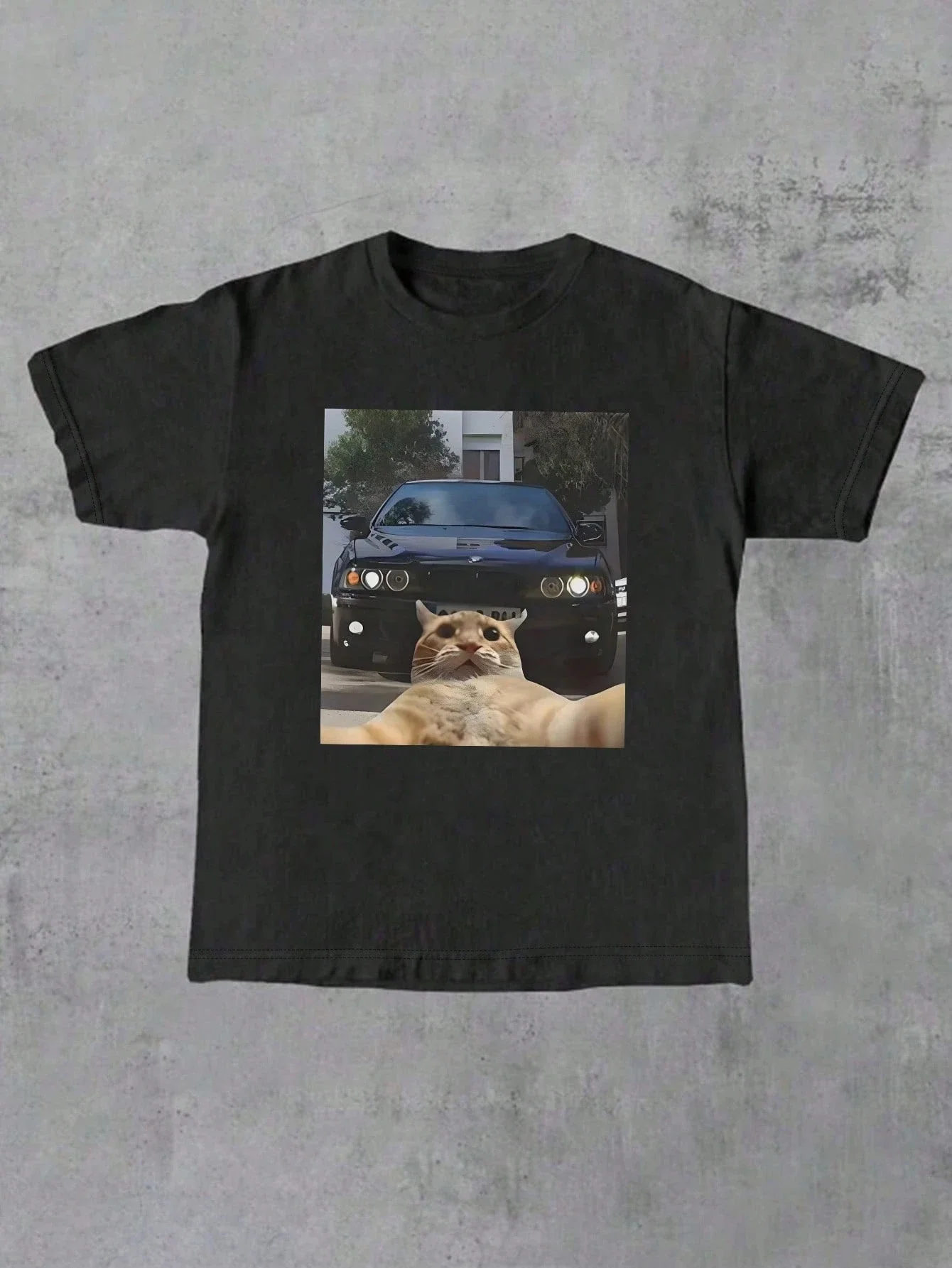 

Cute Cat Selfie Meme Printed Trendy Creativity T-Shirt Fashion Funny Round Neck T-shirt Women's Clothes Casual Breathable Tops