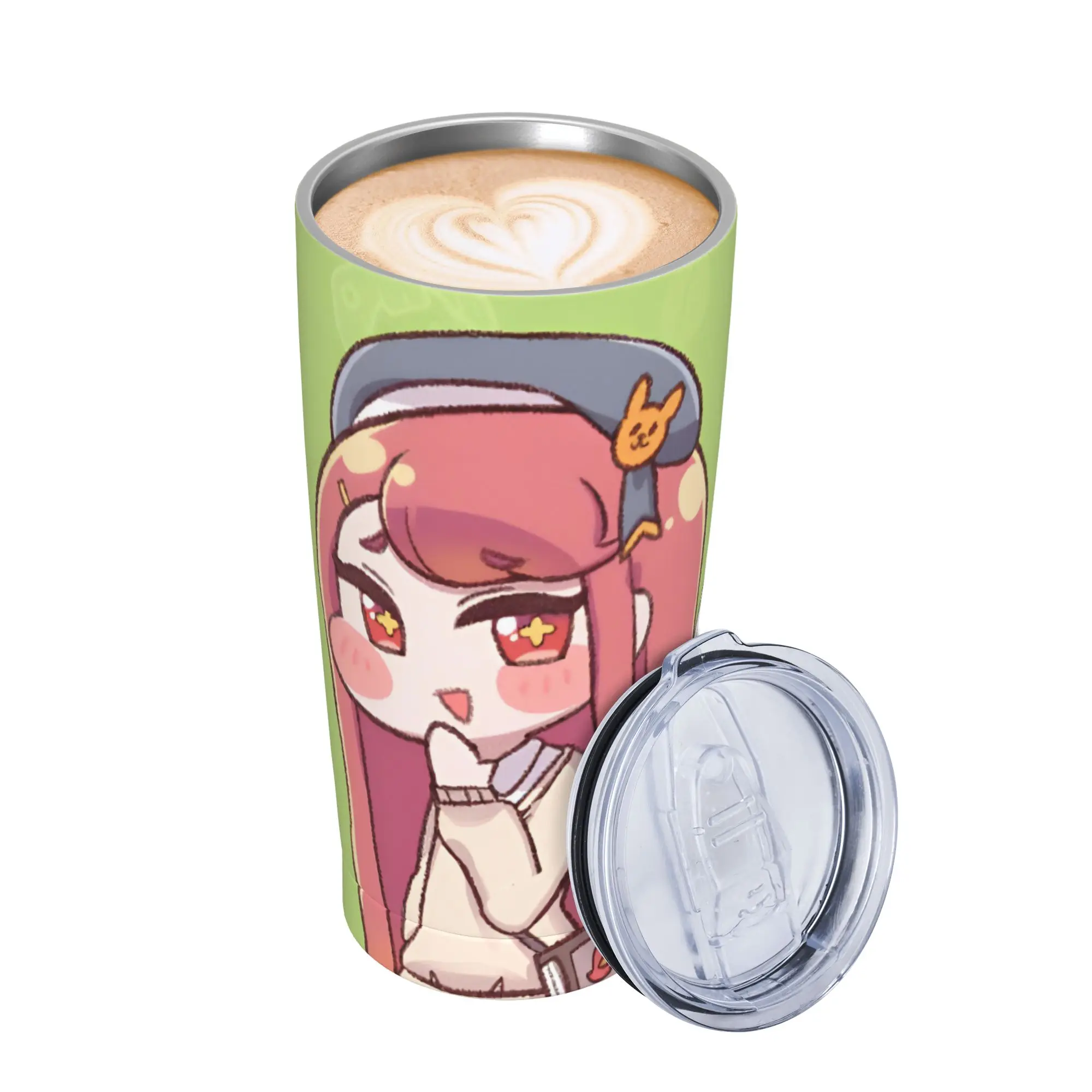 Trickcal C-Chibi Go Games Tumbler Vacuum Insulated  Coffee Cups with Lid Straw Office Home Mug Spill Proof 20oz