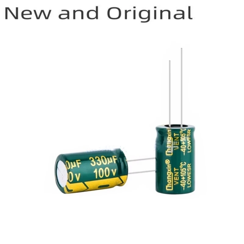 50PCS 100V 330UF 330uF high-frequency low resistance brand new genuine inline electrolytic capacitor volume 13X20MM