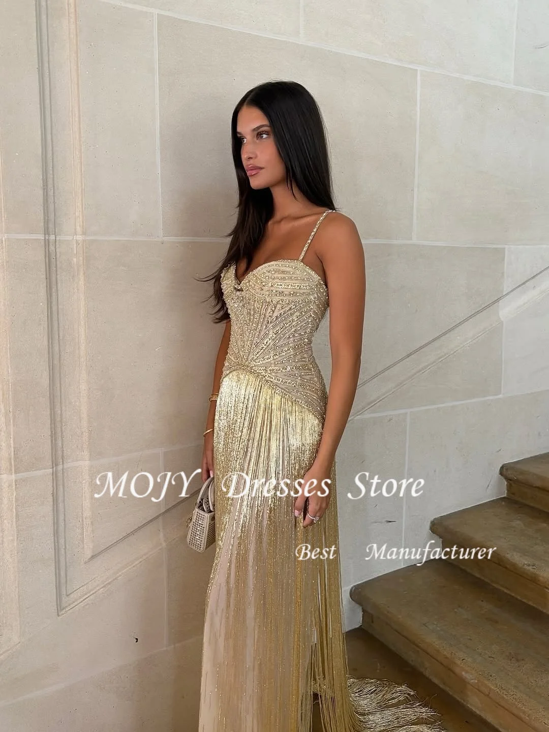 Mojy сексуальные длинные платья с открытой спиной и бахромой, милые платья без рукавов с кисточками для особых случаев, элегантные вечерние платья 2026