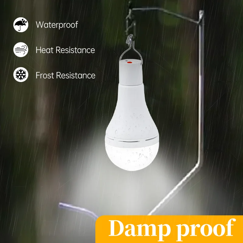 Solar Light Waterproof LED Solar Bulb Light Hanging Solar Light USB Charged Emergency Sunlight Powered Lamp Camping Tent Light