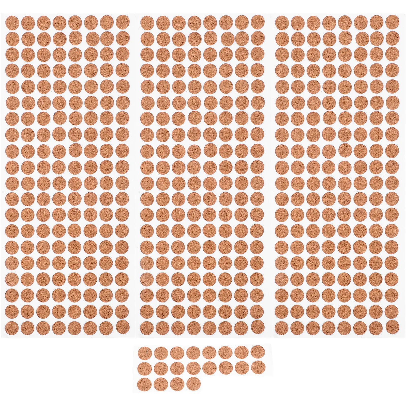 500Pcs Soft Cork Adhesive Pads Non Slip Self Stick Round Circles Furniture Cabinet Drawer Bumpers Noise Dampening Kitchen Cork