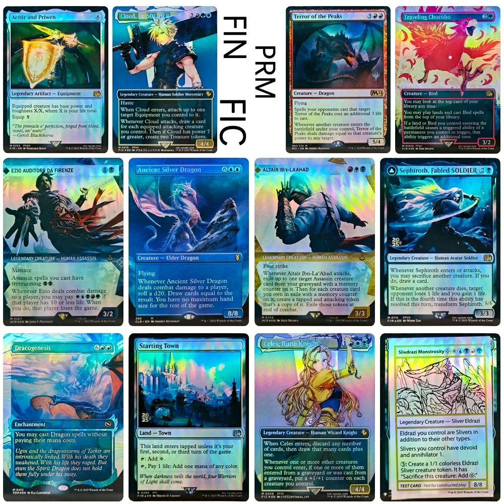 

FIN FIC TCG Magic toy cards DIY homemade Ketramose Exalted Sunborn Mox Amber Starting Town Aettir and Priwen Laser rainbow flash