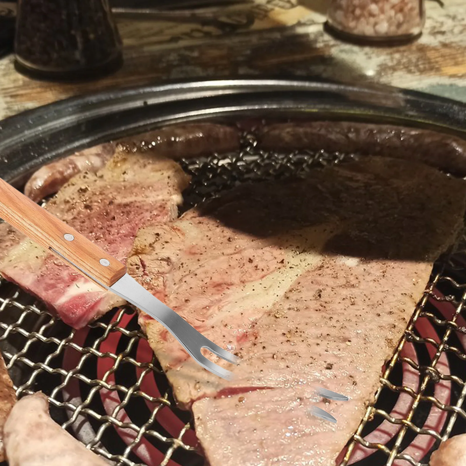 

Stainless Steel Meat Shape Bbq Grill Skewers Roasting Sticks For Outdoor Camping Barbecue Party Kitchen Utensil