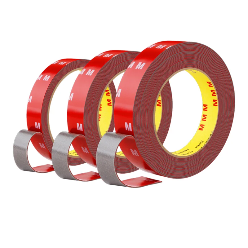 3m Long Acrylic Double-Sided Tape in Various Widths, Super Strong Adhesion, 0.8mm Thickness, High Viscosity, Suitable for Special Automotive Installation and Fixing, Leaves No Residue When Removed, for Household Fixing and Storage