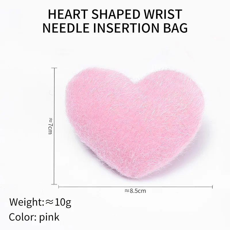 Love Heart Shaped Needle Pin Cushion Elastic Wrist Belt Holder Craft Tailor Needlework Hand Sewing Accessories Plush Pincushions