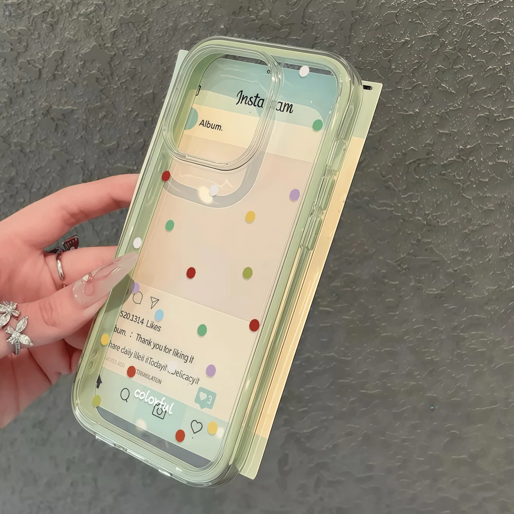 Pastellfarbene, bunte, gepunktete, transparente Handyhülle für Galaxy A57 A37 A55 A54 A36 A35 5G S25 S24 S23 S22 Plus S26 Ultra FE 5G Weiche Hülle – Detail 4