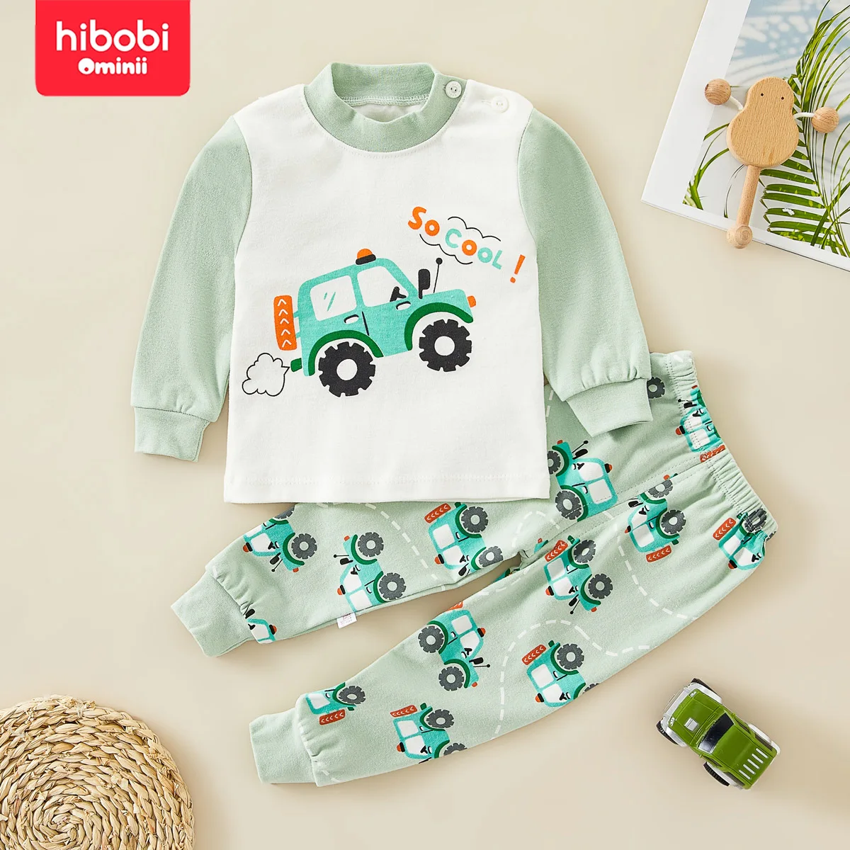 Hibobi-Conjuntos de ropa interior para niños, ropa infantil para el hogar, primavera y otoño, 2 piezas